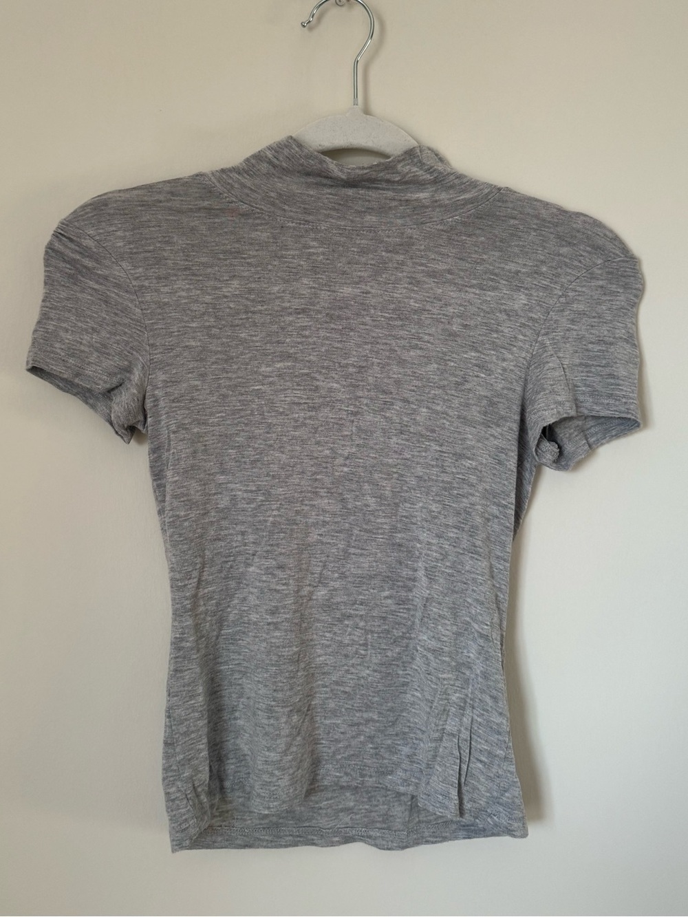 American Eagle Outfitters Short Sleeve Grey Mock Neck Top